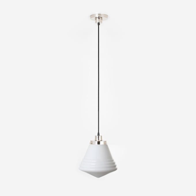 Hanglamp aan snoer Luxe School Medium 20's Nikkel - Art Deco Trade