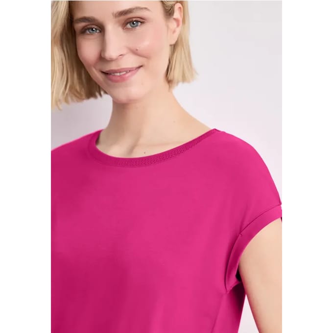 Shirt met boothals en decoratieve tape