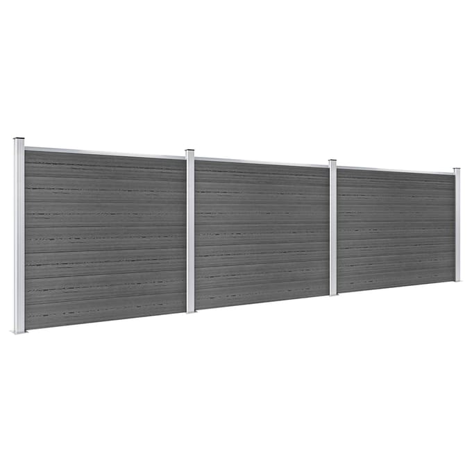 vidaXL - Schuttingpanelenset - 526x146 - cm - HKC - zwart