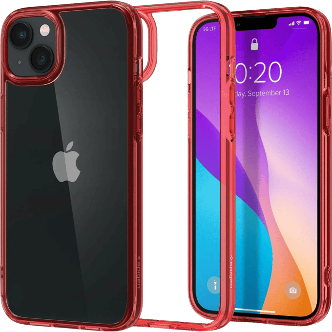 Spigen iPhone 14 Doorzichtig Hard Hoesje Rood