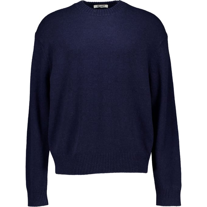 Olaf Essential Knitted Crewneck Sweaters Donkerblauw M240701