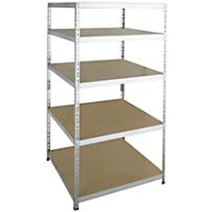 Legbordstelling - zware belasting - complete stelling - met 5 legborden - B 920 x D 600 x H 1800 mm - gegalvaniseerd