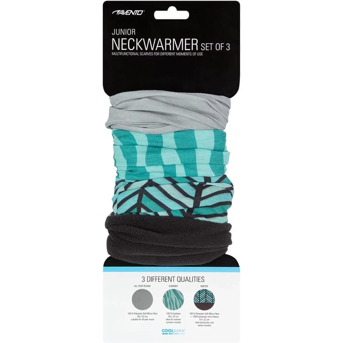 Avento Colsjaal Set Junior - Active - 3 St - Petrol/Lichtblauw/Blauw/Grijs