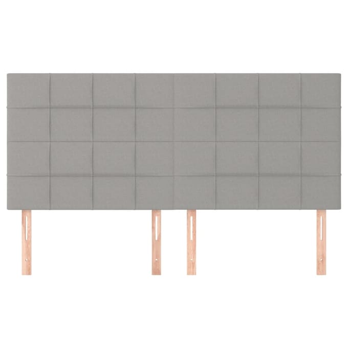 vidaXL - Hoofdbord - lichtgrijs - 180x5x118/128 - cm - stof