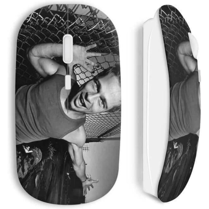 Souris Sans Fil - Brad Pitt - Fight Club - USB Wifi - Compatible Mac et PC - Blanc