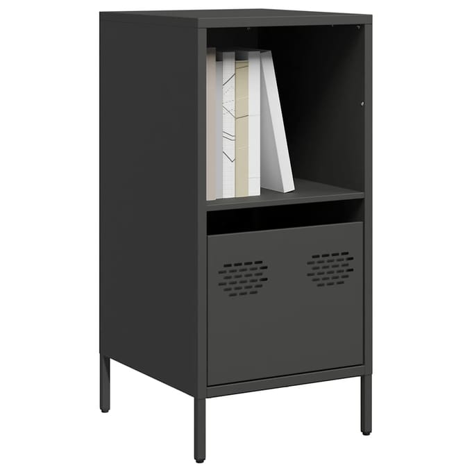 vidaXL - Dressoir - 35x39x73,5 - cm - koudgewalst - staal - zwart