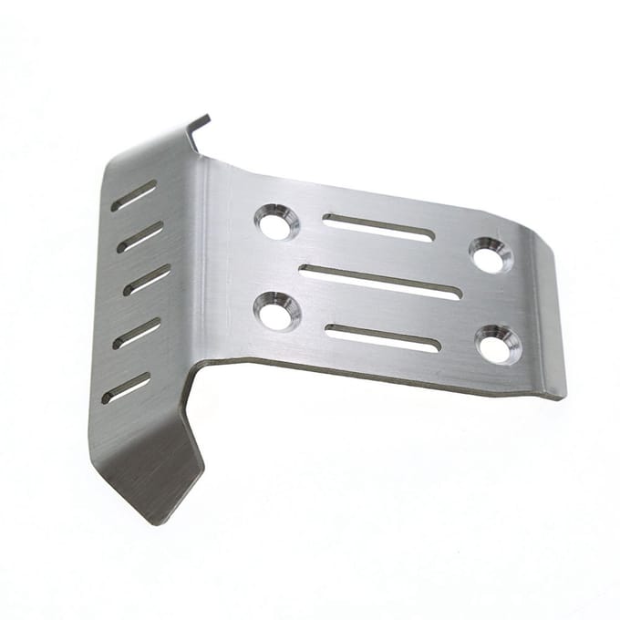 Roestvrijstalen voor- en achterchassispantserbeschermer Vervanging voor Traxxas Sledge 1/8 afstandsbediening zilver