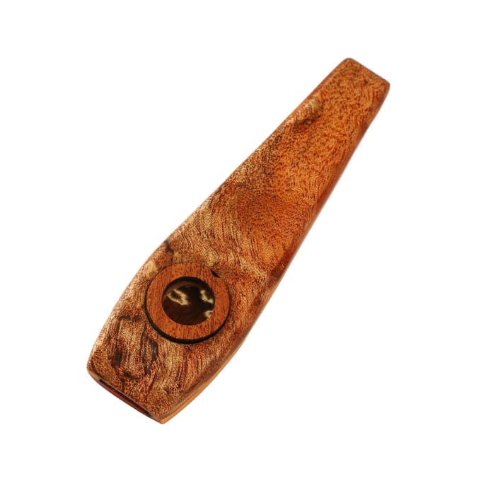 Kazoo Fluit Esdoornhout Fluit Muzikaal Blaasinstrument met Membraan voor Spelen brown