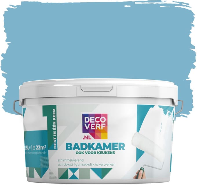 Decoverf badkamerverf 2.5L confetti blauw