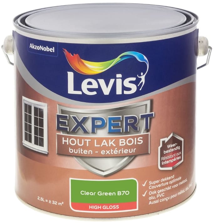 Levis - Expert Hout Lak Buiten High Gloss Mix - Clear Green B70 - 2,5 L
