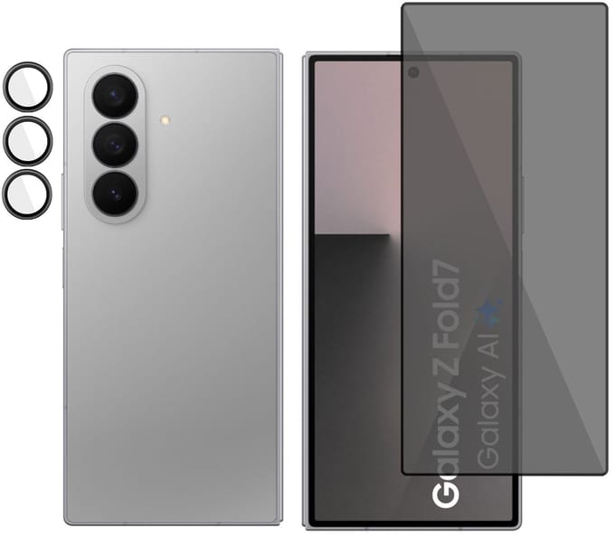 TechNow Privé Screenprotector + Camera Screen geschikt voor Samsung Galaxy Z Fold 7 Screenprotector - Privacy Beschermglas - Rounded - Privacy Proteqt+