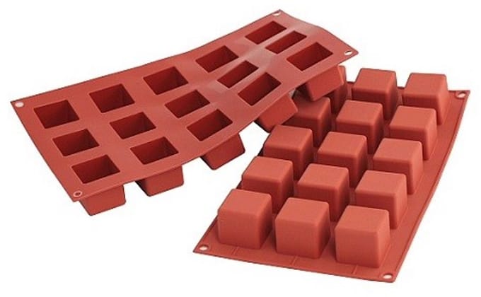 Siliconen bakvorm kubus - kubusmaat: 35 x 35 x 35(h) mm