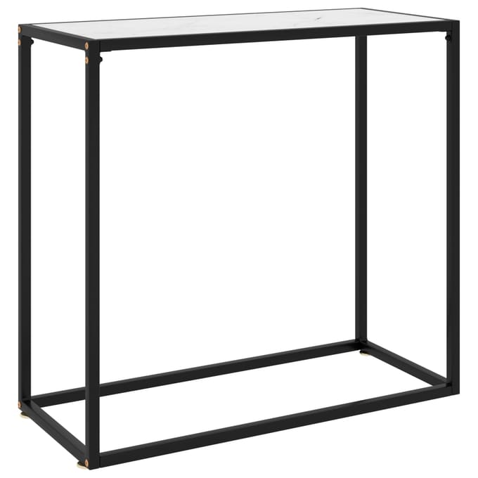 vidaXL - Wandtafel - 80x35x75 - cm - gehard - glas - wit