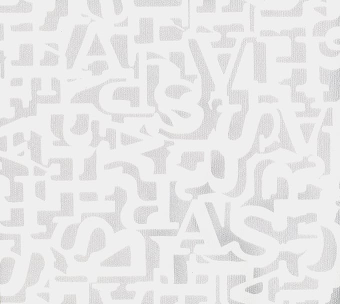 Dutch Wallcoverings Vliesbehang letters - wit/grijs