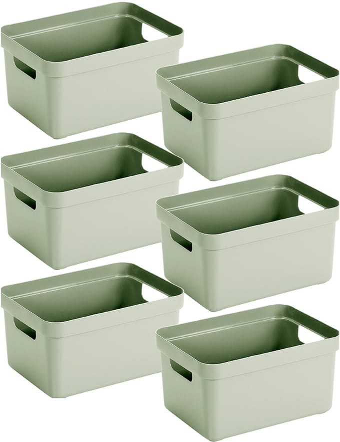 Sunware - Sunware Sigma home opbergbox 13L set van 6 - groen