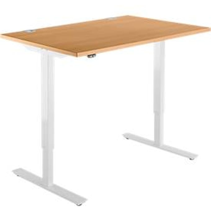Schäfer Shop  Select Bureautafel START UP, eentraps elektr. in hoogte verstelbaar, B 1200 mm, beuken/wit