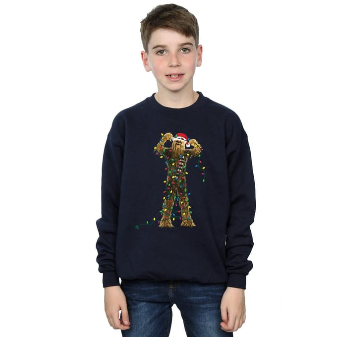 Star Wars Jongens Chewbacca Kerstverlichting Sweatshirt (Marineblauw)