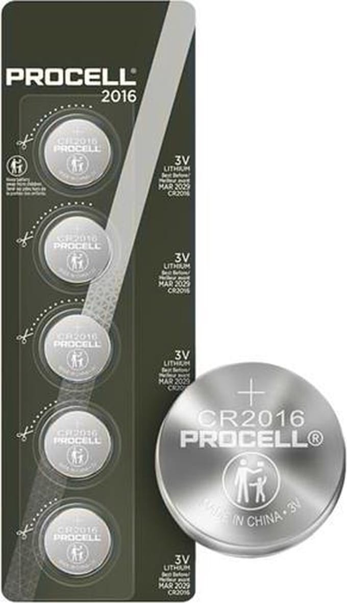 DURACELL PROCELL battery - 5 x CR2016 - Li