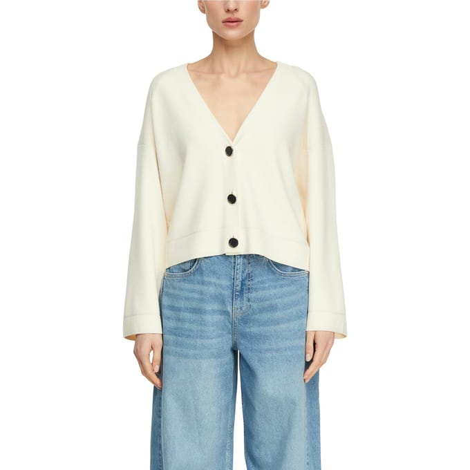Comma  Cardigan Offwhite Maat: 38 | Korte Jassen Outlet | Dames | Wit