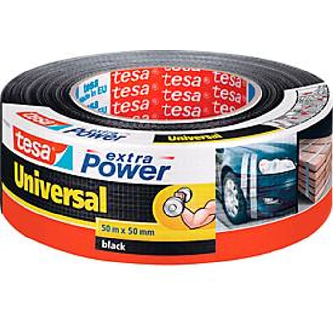 tesa textieltape Extra Power universeel ducttape textielversterkt voor repareren – zwart 50m x 50mm