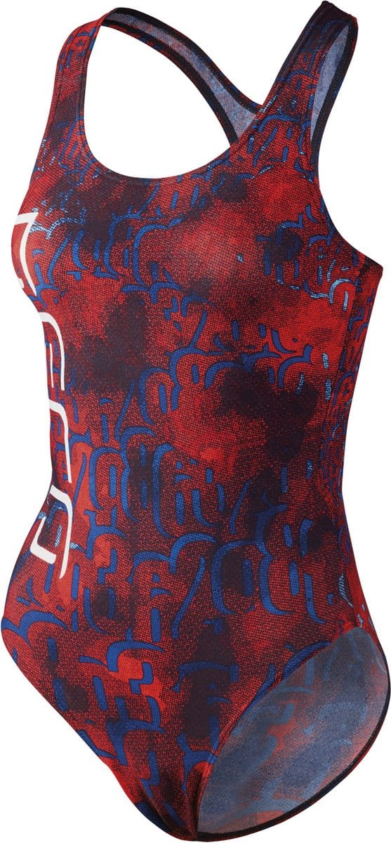 Badpak, competition, gevoerd, UV UV SPF 50+, rood, maat 44