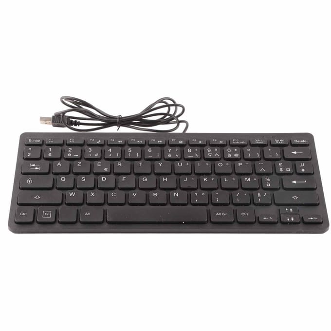 Clavier 78 touches muet ultra fin filaire mini interface USB ordinateur de bureau petit format French