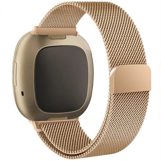 Milanees magnetisch bandje - Geschikt voor Fitbit Sense/ Versa 3/ Versa 4/ Sense 2 - Rosé goud