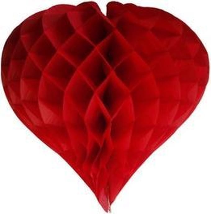 5 x Rode Honeycomb hart 35 cm