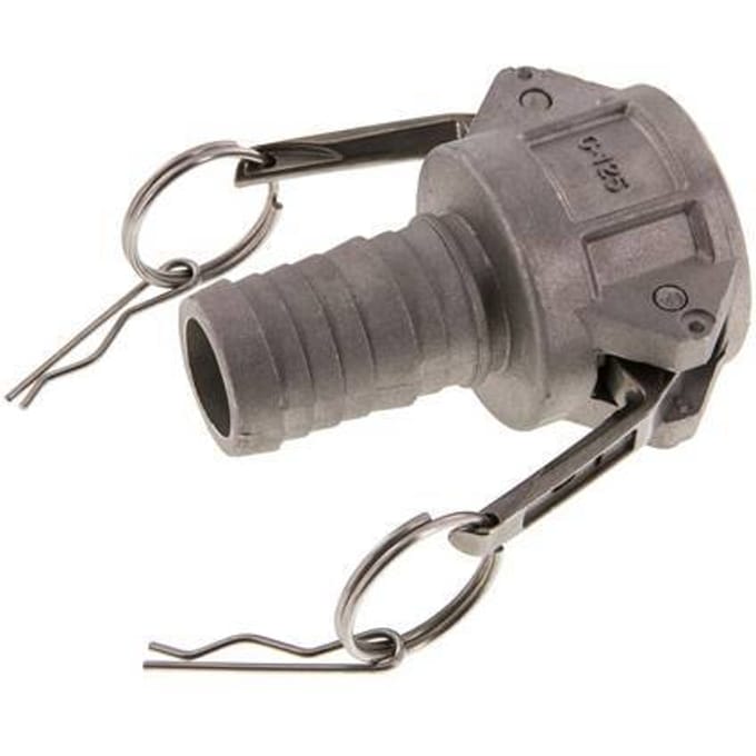 Camlock DN 32 (1 1/4'') Koppeling Aluminium met slangpilaar (32 mm) Type C MIL-C-27487