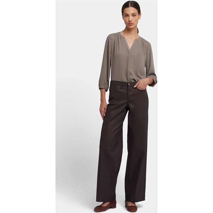 Gecoate Teresa Wijde Pijpen Jeans | Peperkorrel Gecoate