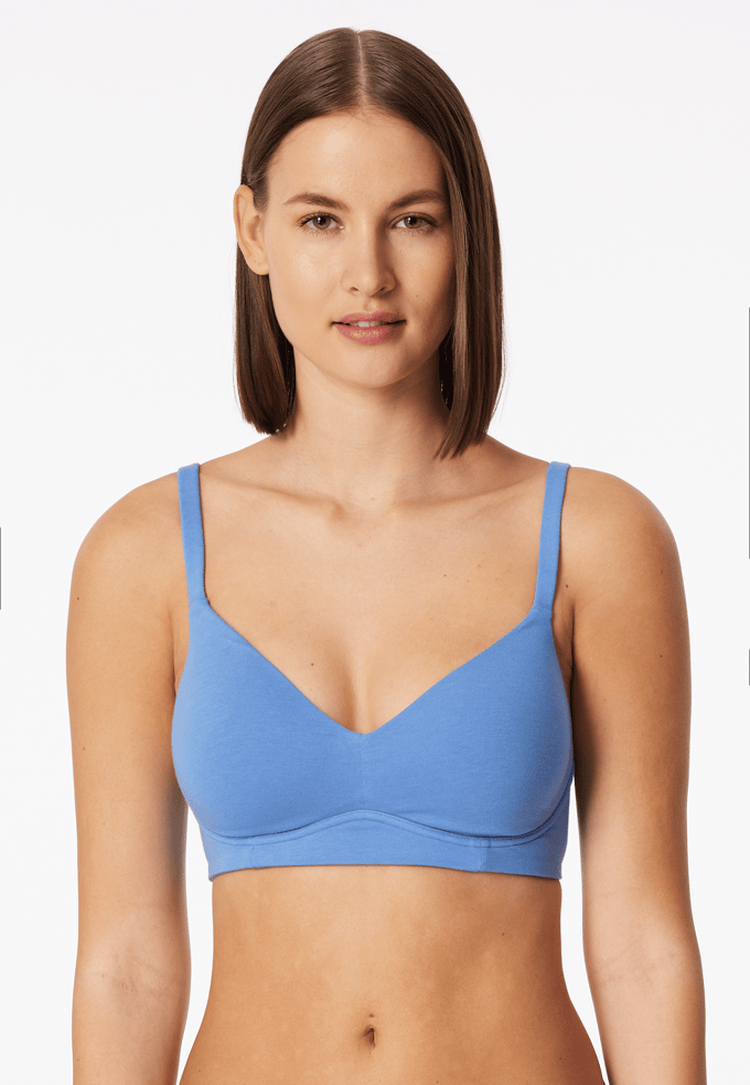 Zachte beha met cups, kleur aquablauw - Unique Cotton 70D