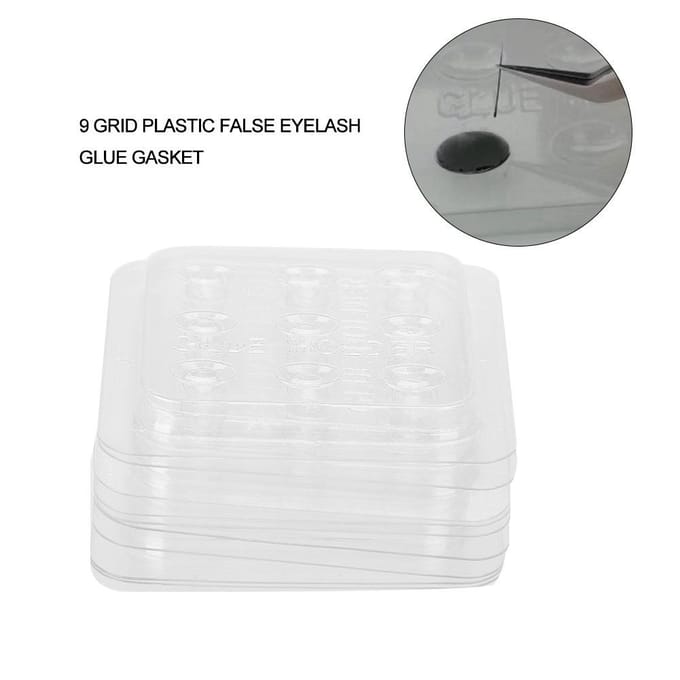 10 Stuks Plastic Valse Wimper Lijm Pakking Wimperverlenging Houder Lijm Pallet white