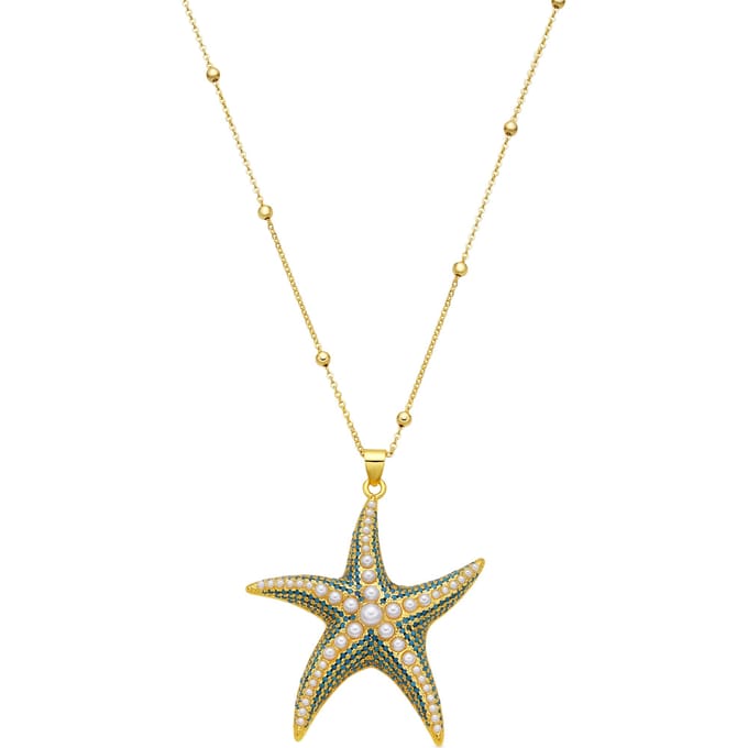 Luxenter Ketting met 18-karaats geelgouden afwerking en witte parel - Ruko
