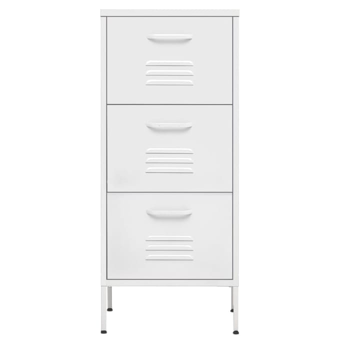 vidaXL - Opbergkast - 42,5x35x101,5 - cm - staal - wit