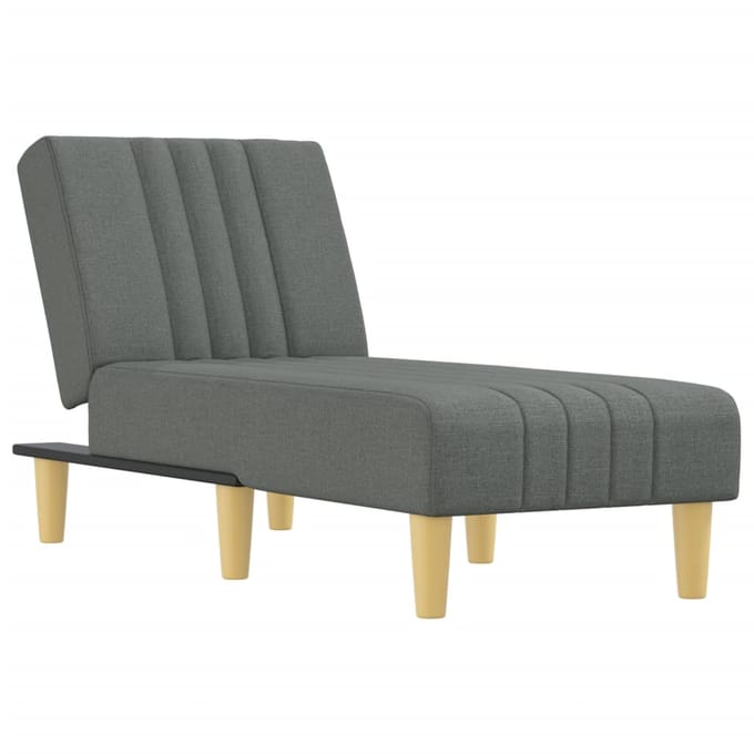 vidaXL Chaise longue stof donkergrijs