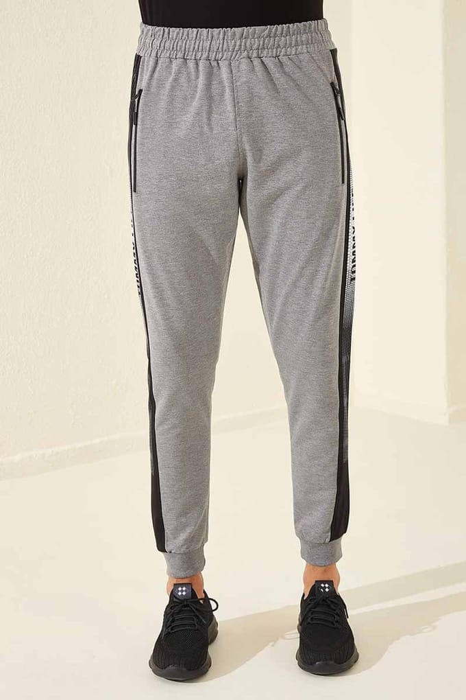 Heren Instap Sweatpants Met Tekstprint