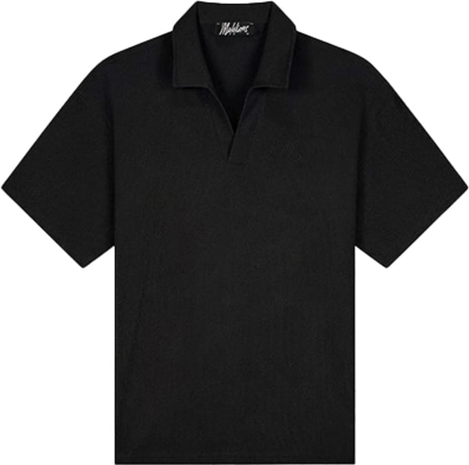 Malelions Emblem Seersucker Buttonless Polo