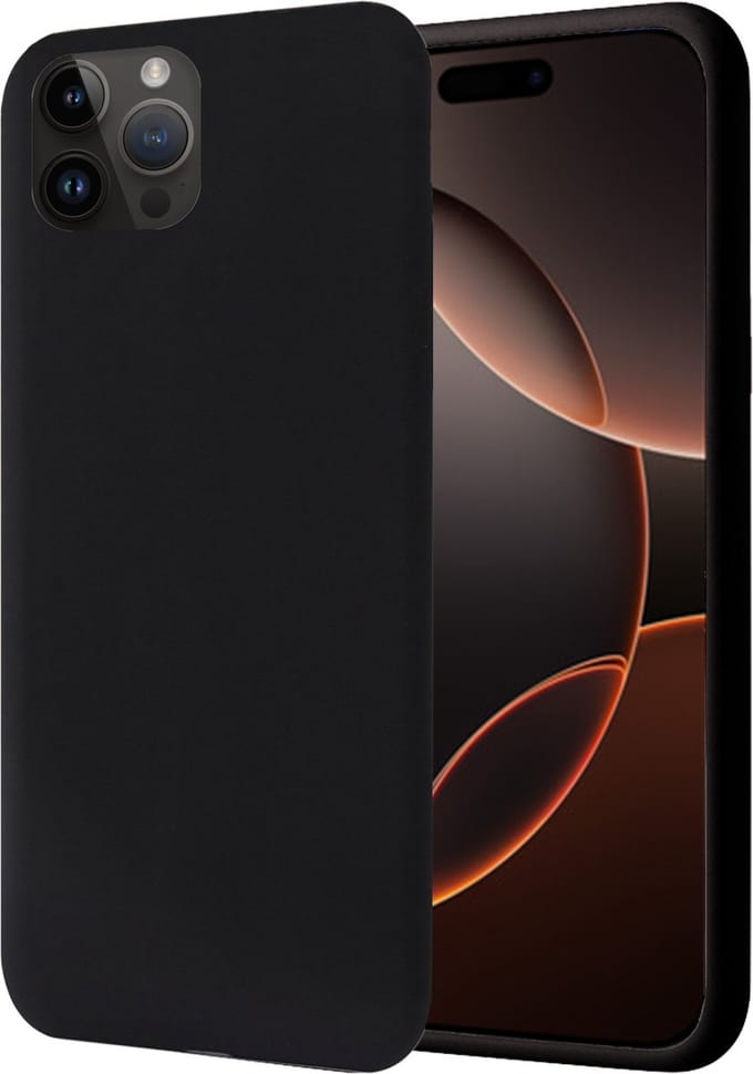 Hoesje geschikt voor iPhone 16 Pro Max - Matte Case Zwart met Fluweelzachte Binnenzijde