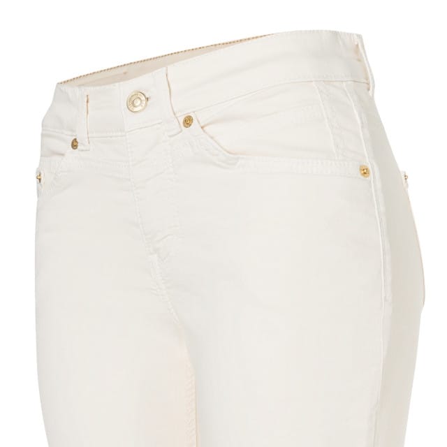 MAC Jeans rich cropped fringe ecru