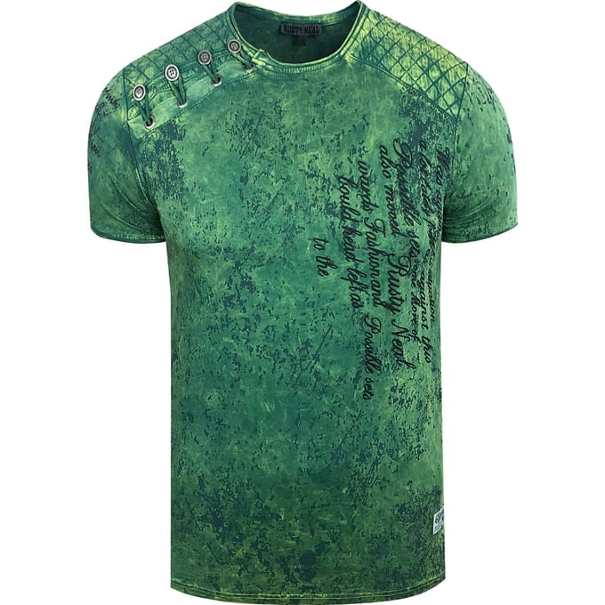T-shirt met prints, gewassen met zuur