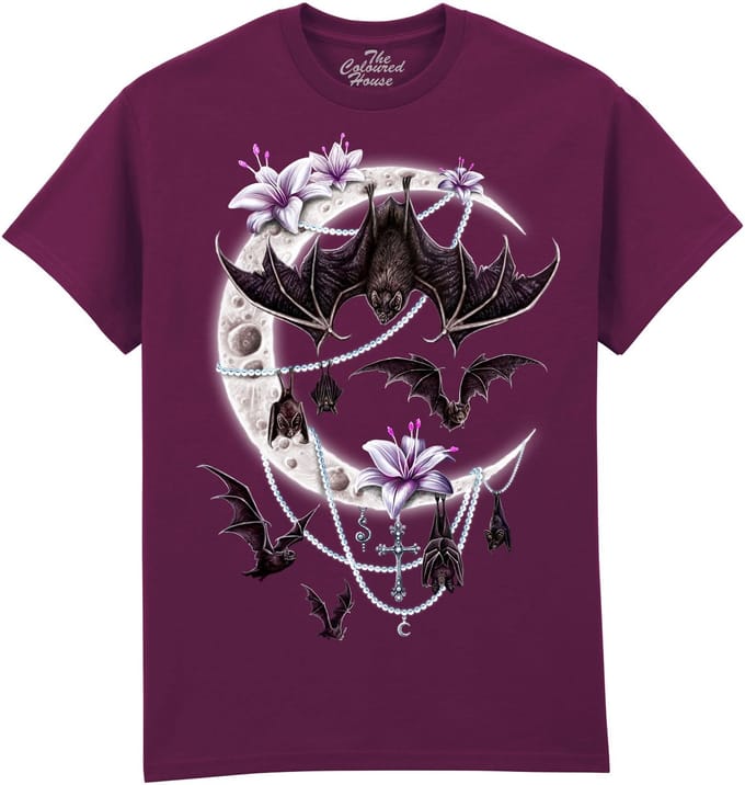 Vleermuis Bats Moon The Coloured House T-shirt S