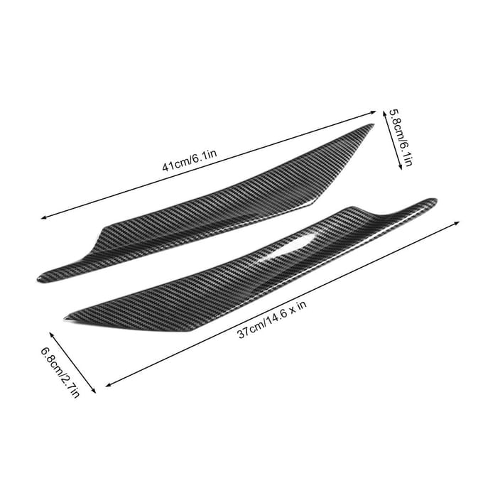 4 stuks Auto Universeel Voorblad Bumperlip Splitter Deflector Spoilerpaneel Vervanging black