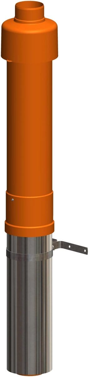 ATEC Dakopstand DN80/125 L=650mm voor IronPoly concentrisch dakpanrood, 701757