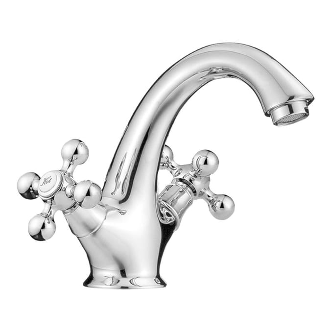Kuchinox Stilo - Wastafelkraan - Retro - Chromen Afwerking - Klik-Klak Afvoer