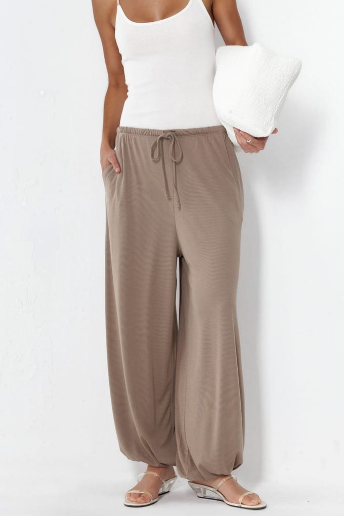 Dames Lange Elastische Taille Joggingbroek