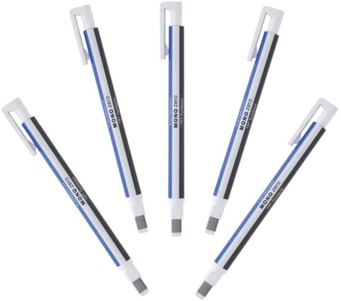 Tombow MONO zero Gumvulpotlood - Rechthoekige punt - Navulbaar - 5 stuks