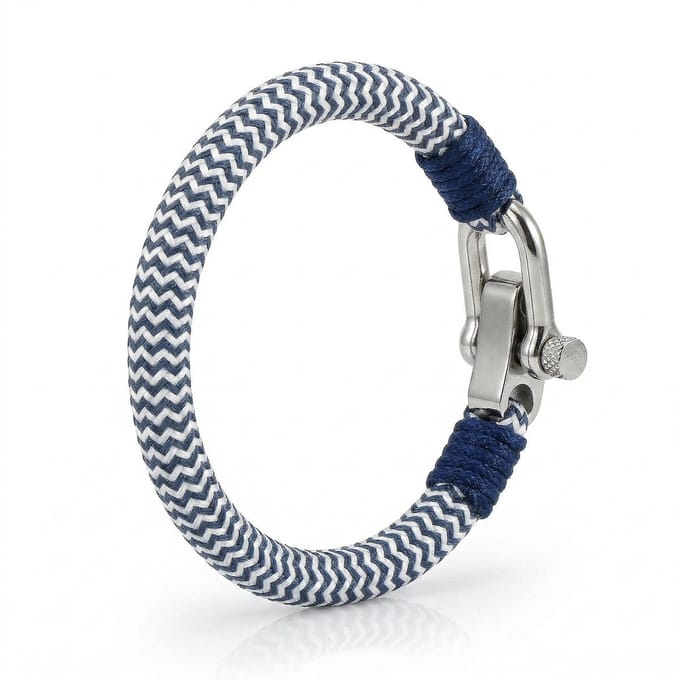 Touw armband Surfer Galeara Mao Wit - Navy Heren Dames 18.5cm