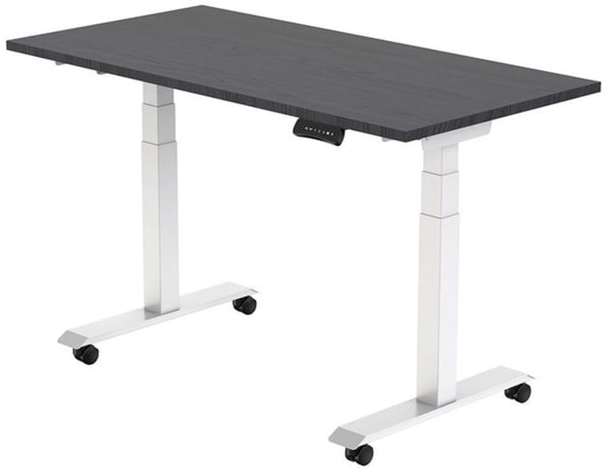 Euroseats Elektrisch Bureau - verstelbaar, opklapbaar en verrijdbaar - 180x80 cm - Wit frame - Shadow eik