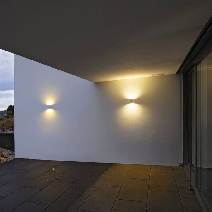 SLV Sitra Cube buitenwandlamp, wit