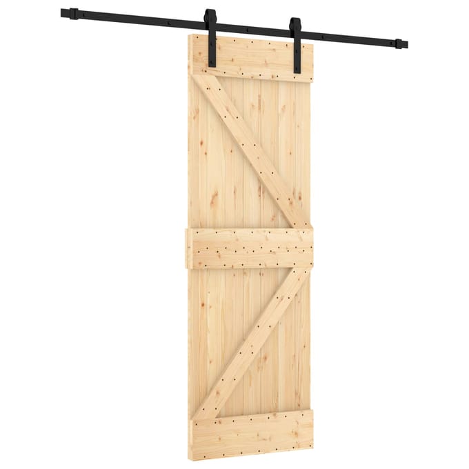 vidaXL - Schuifdeur - 70 - x - 210 - cm - Massief - Pine - Hout - (Onbehandeld)